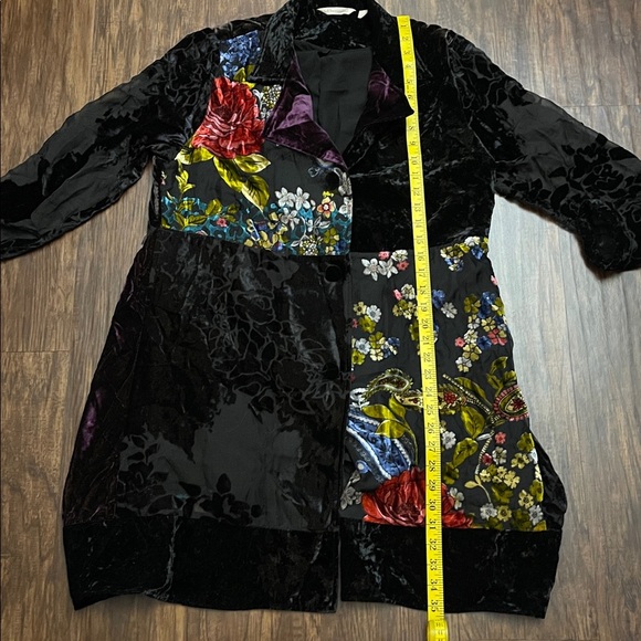 Soft Surroundings LISETTE Velvet Boho Burnout Jacket Topper Art to Wear large - Picture 11 of 13